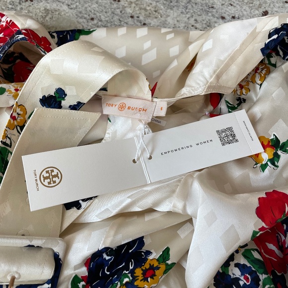 Tea Rose Ruffle Silk Belted Wrap Dress from TORY BURCH - Picture 14 of 16